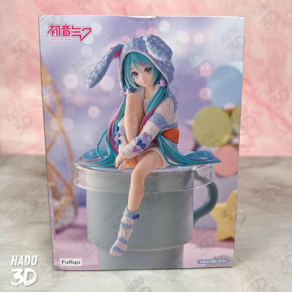 Hatsune Miku Noodle Stopper Figure Bunny Ear Pajamas Blue Ver figure - Picture 4 of 7